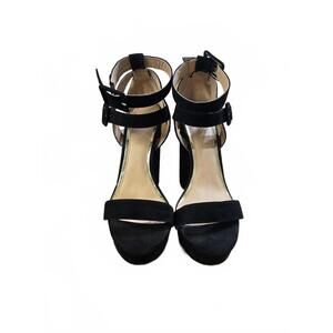 Y2K Liliana Black Suede High Heel Sandals with Buckle Straps